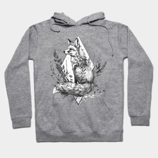 Fox vintage diamond shape plants Hoodie